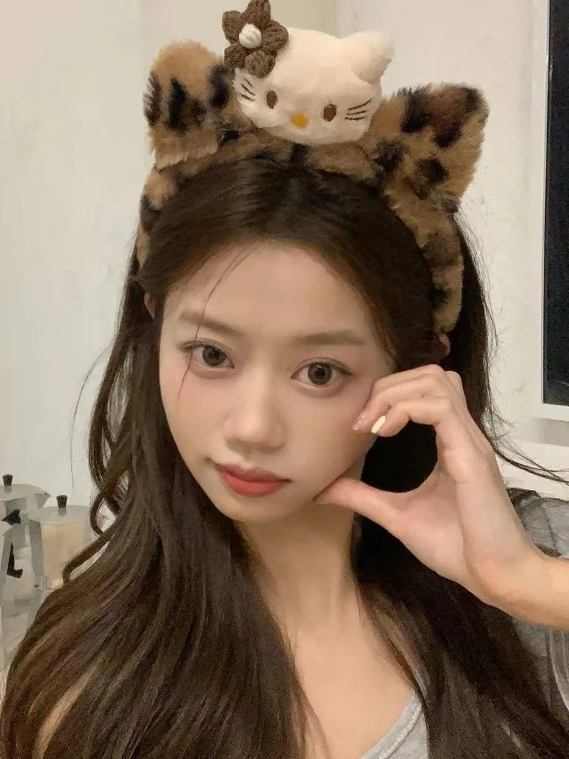 可爱发箍女夏秋毛绒发箍敷面膜压发头箍外出束发贴卡通发箍发帖