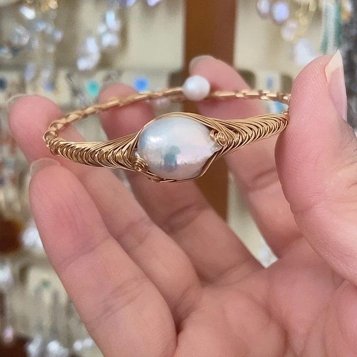 淡水珍珠手镯合金