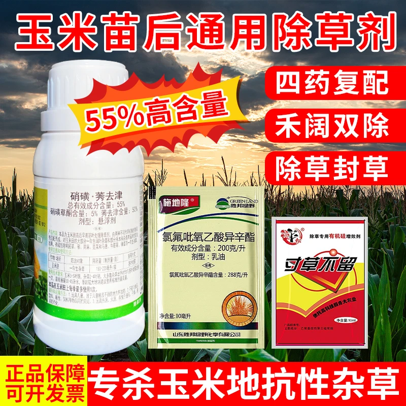 （加强版）55%玉米苗后除草剂不伤玉米甜糯玉米水果粮食玉米