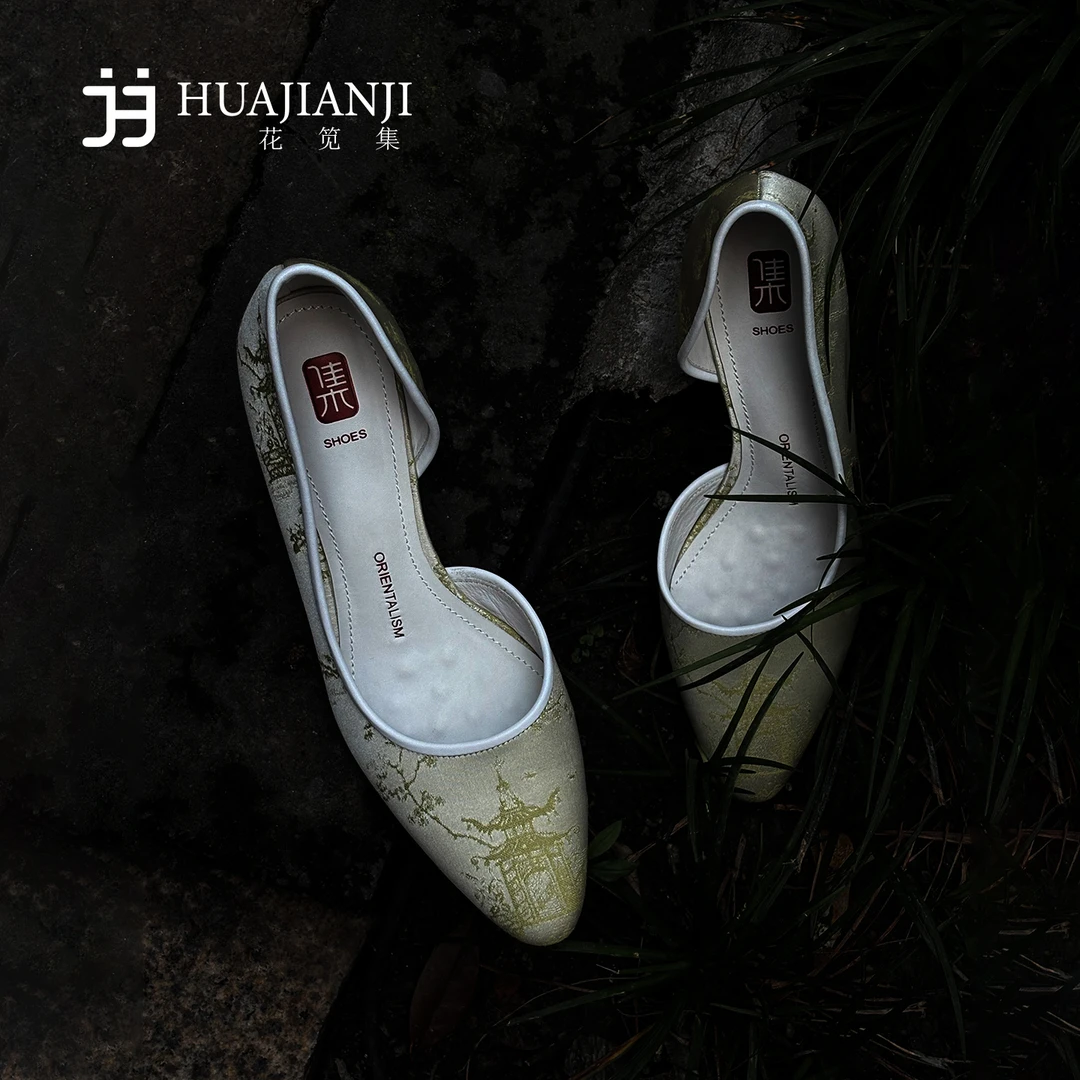 花笕集 · 2025新中式一脚蹬轻职风细跟高跟鞋手工鞋百搭休闲女鞋