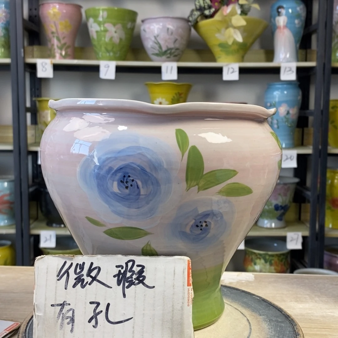 景德镇手工手绘陶瓷花盆