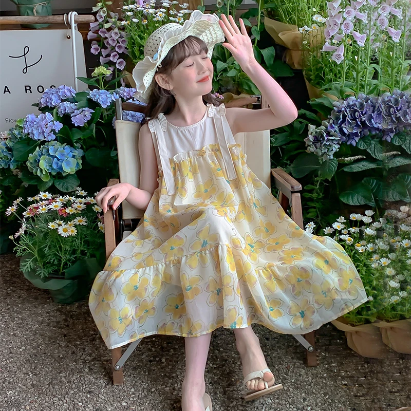 女童连衣裙夏装2025新款洋气儿童超好看背心裙夏季女孩碎花公主裙