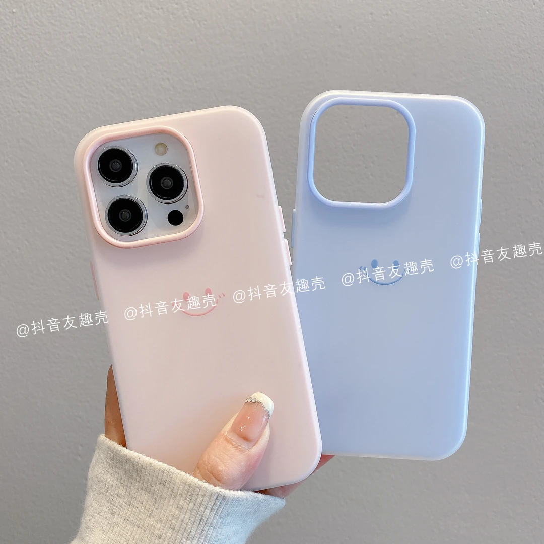 适用于苹果16新款/华为/小米/果冻壳高级创意简单ins潮手机壳笑脸