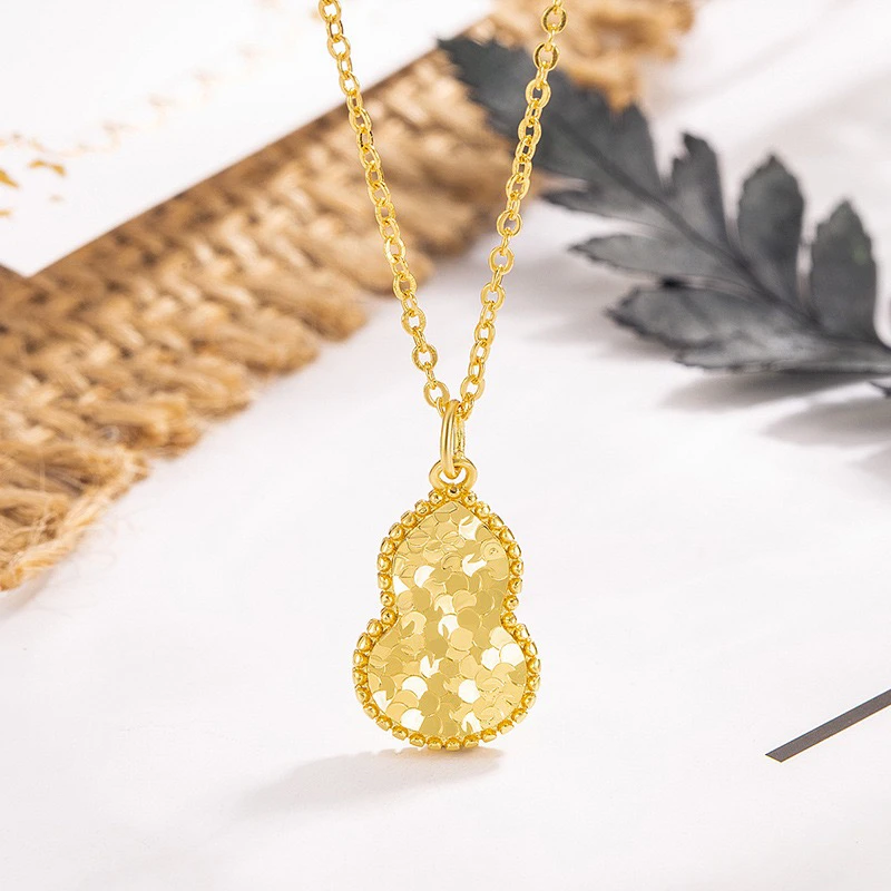 铜合金项链 碎碎冰葫芦项链女高级轻奢ins情人节礼物古法气质时尚