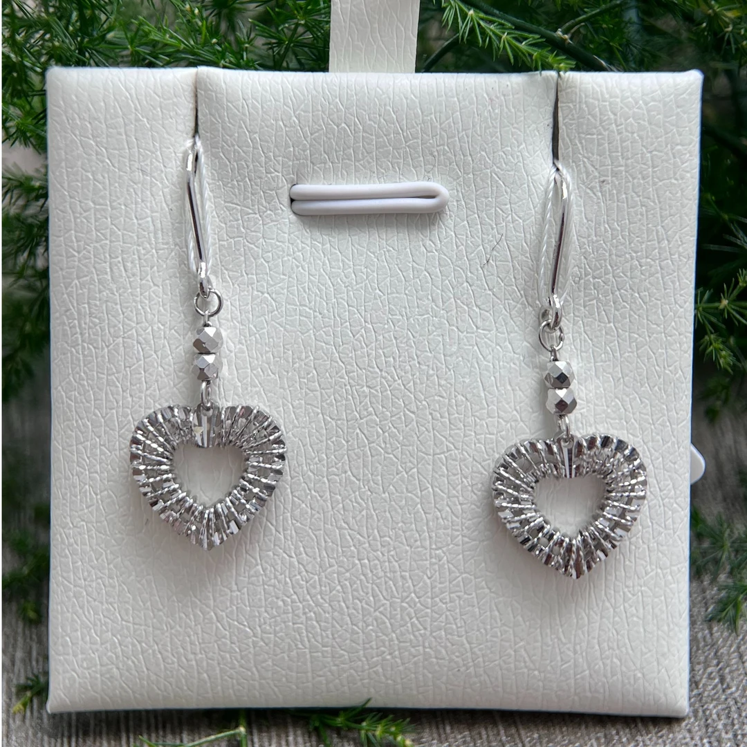 铂金素金爱心耳钩气质时尚百搭简约满钻经典