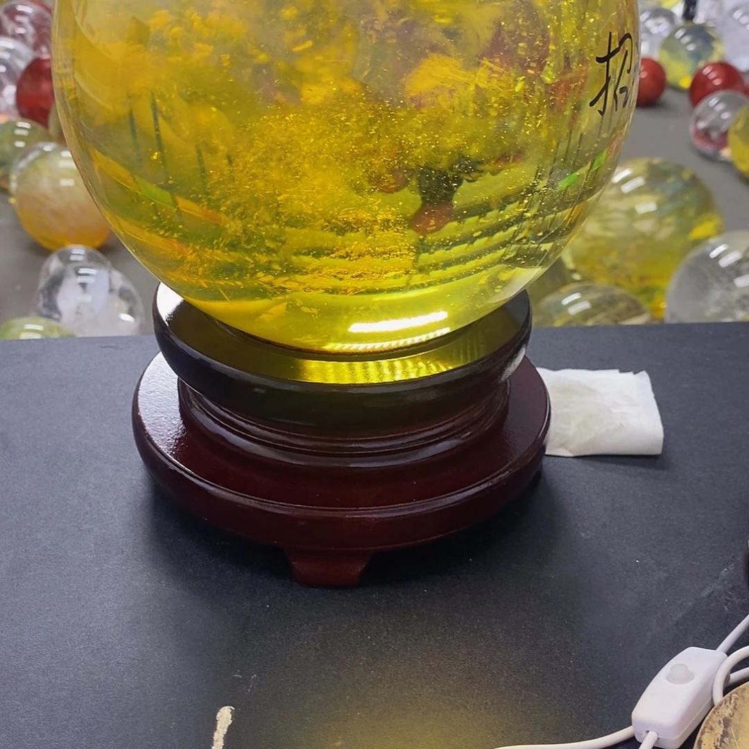 石材19.8厘米黄水摆件