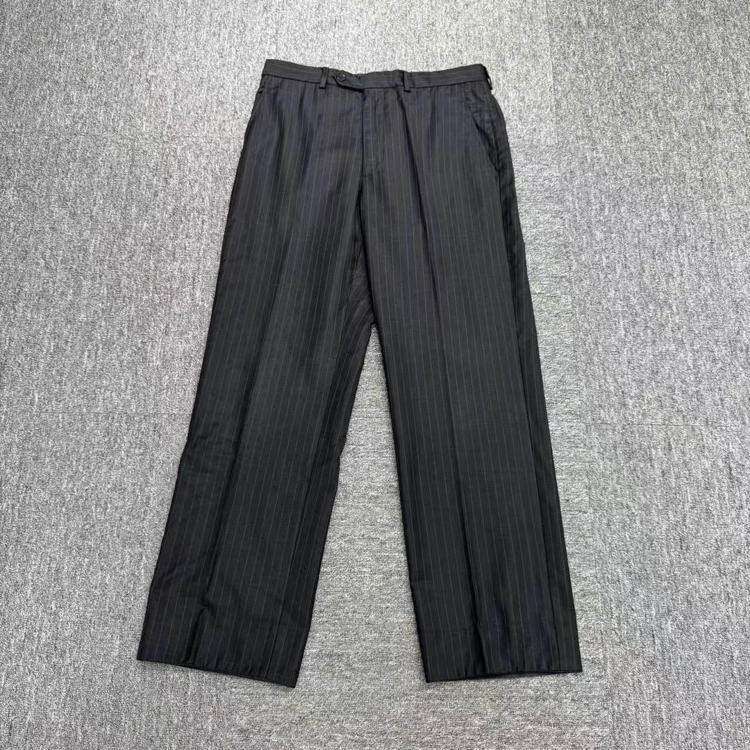95新 GIORGIO ARMANI/阿玛尼 条纹羊毛休闲裤/18037