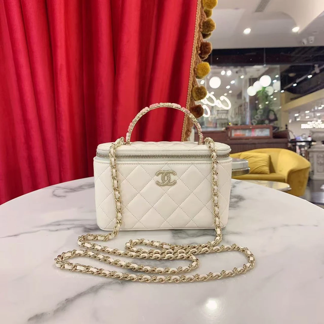 95新 Chanel/香奈儿 GGS香奈儿23k山茶花手柄长盒子白48342341