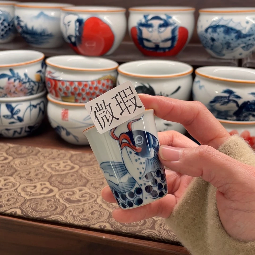 微瑕釉下彩纯手绘