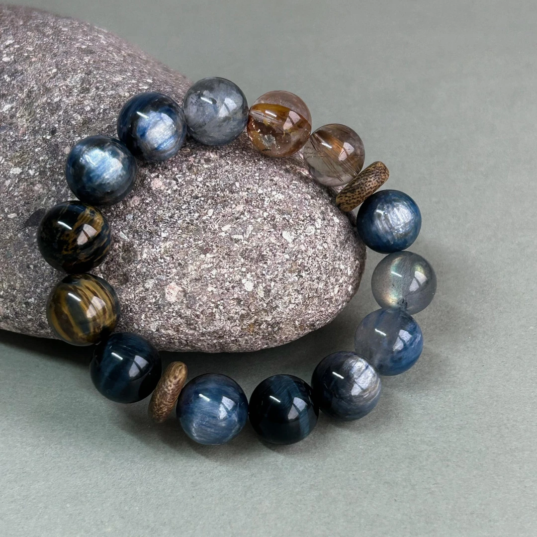 铜合金手链 【穹宇织金】粗粝野性美手链月光色甜酷风情侣手串百搭