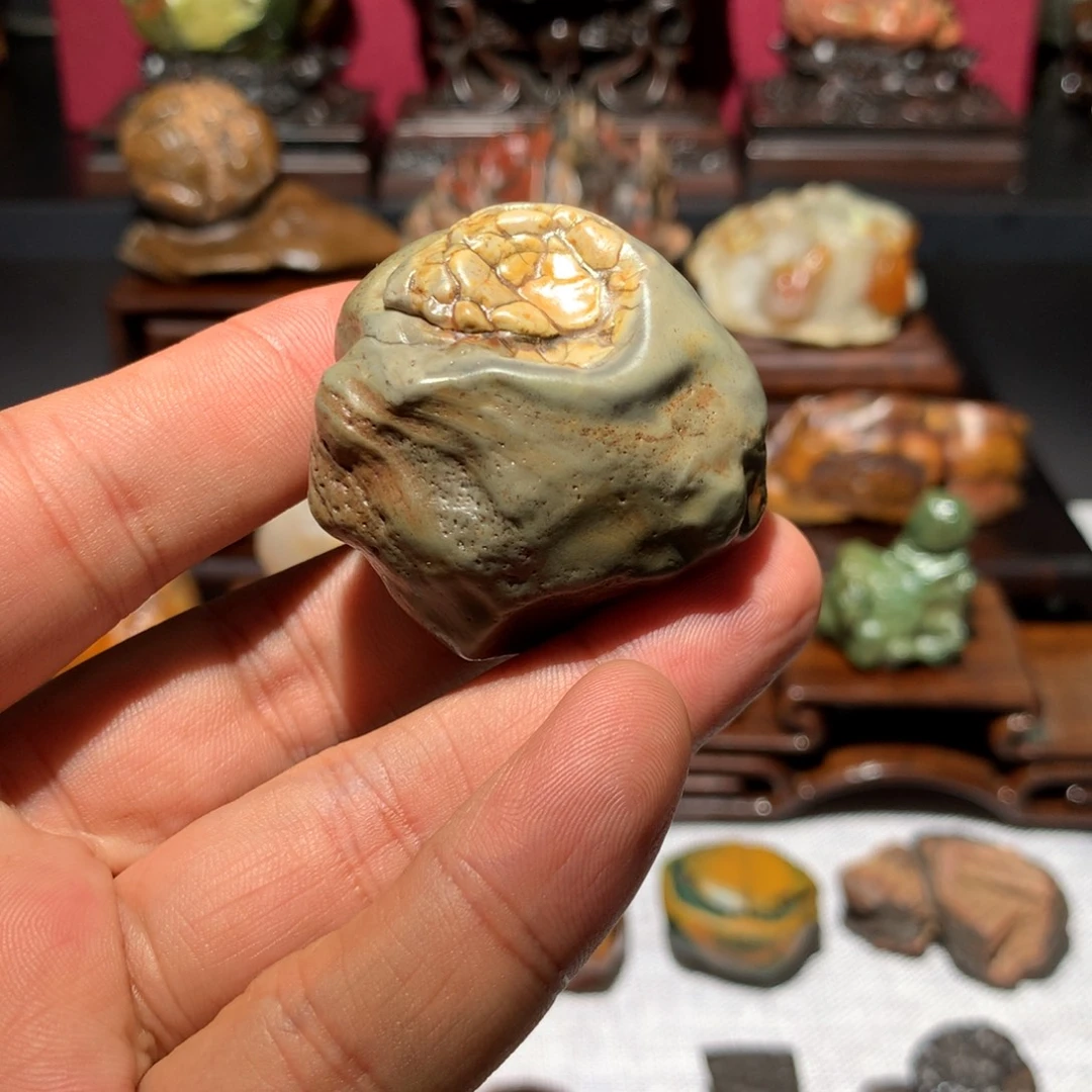 石材戈壁石沙漠漆共生钱袋
