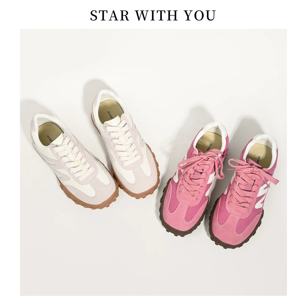 【STAR】小众设计师厚底休闲透气德训鞋拼色百搭春夏新款单鞋3cm