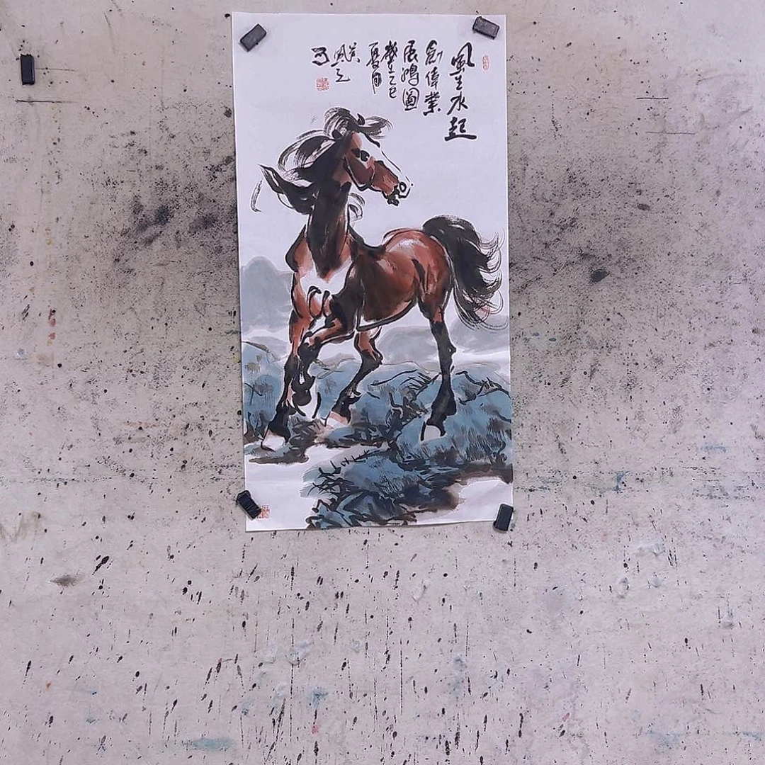 上***水国画三尺100x50cmcm