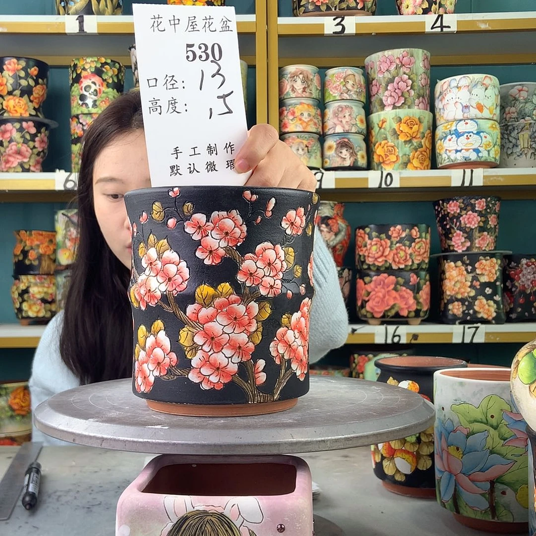陶景德镇手工花盆530