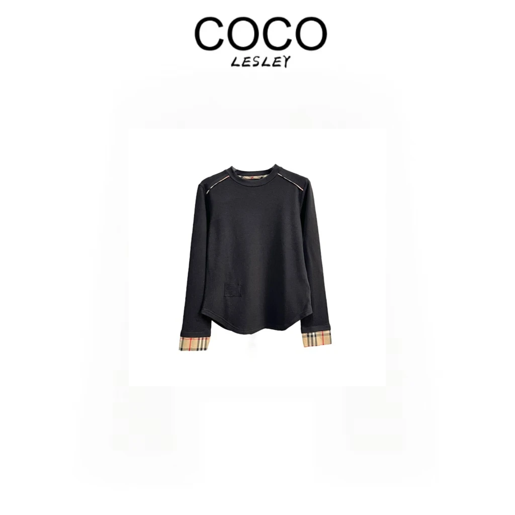 【COCO LESLEY】显瘦时尚百搭简约纯色时尚圆领长袖卫衣3567