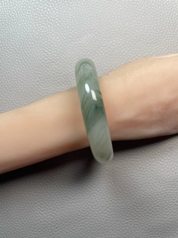 106号A-圈口59-60-天然玉石-正品保障，天山翠，冰翠，雪翠