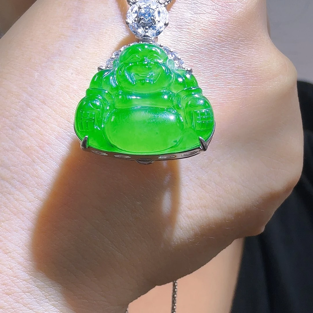 翡翠银S925镶嵌吊坠(不含链)