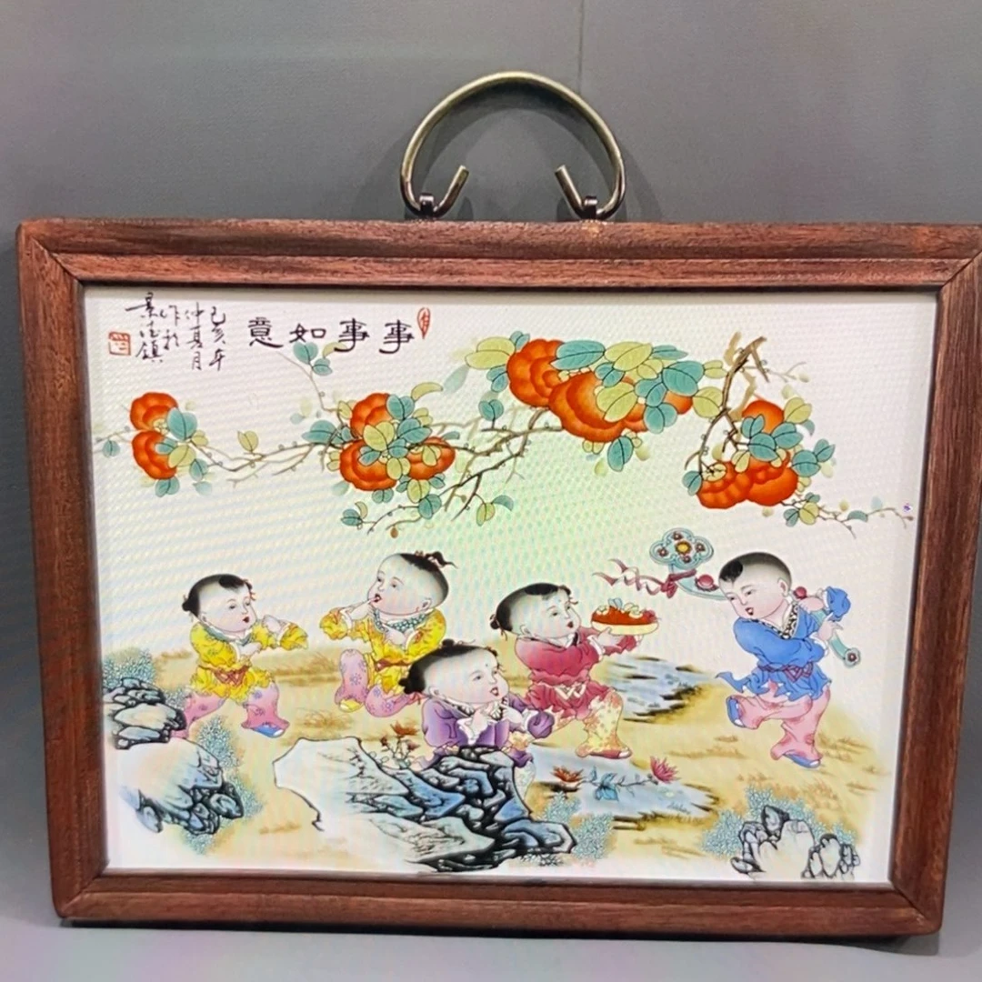 瓷37*28*1景德镇瓷板画柴窑烧制