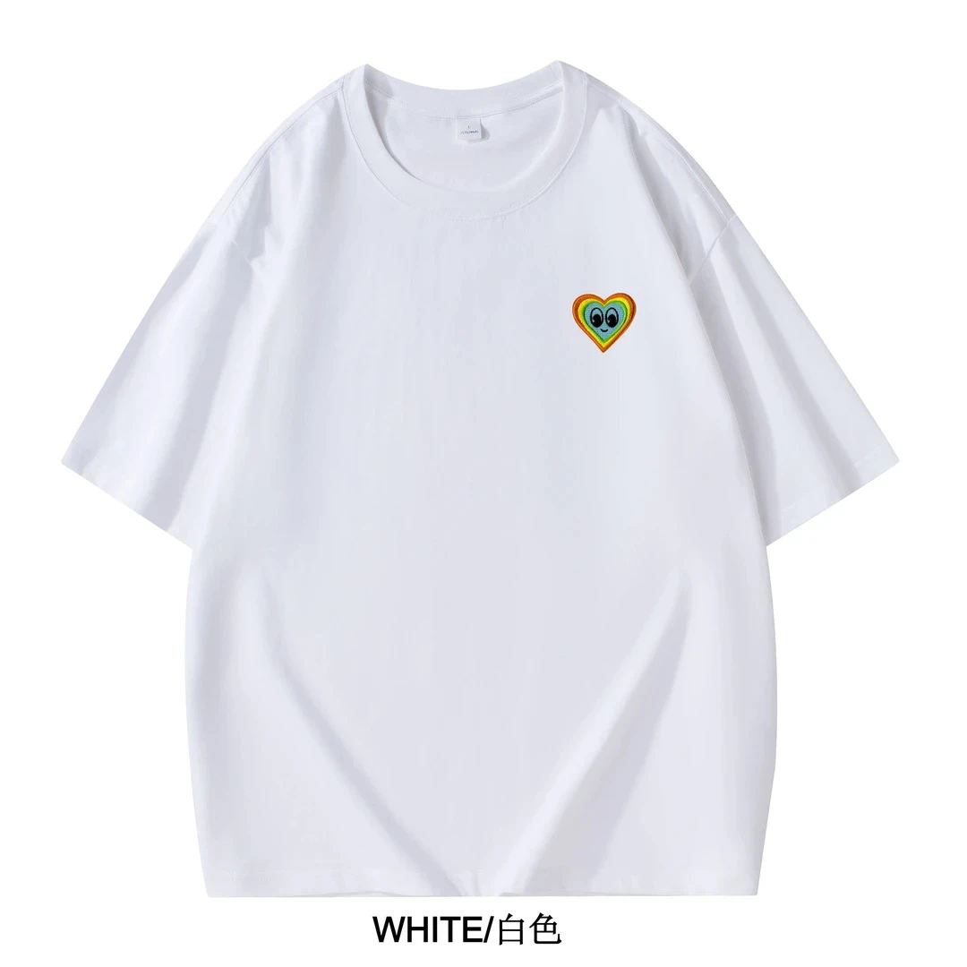 彩色爱心2025款高克重短袖