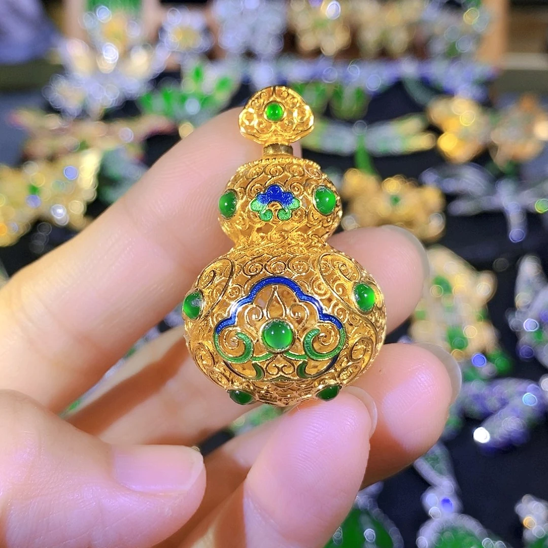 吊坠(不含链)银S925镶嵌翡翠