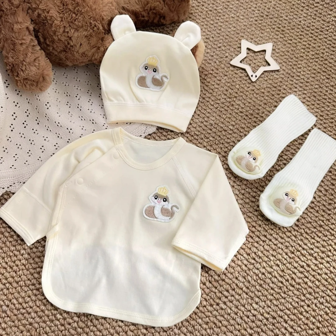 买两件(送肚兜+帽子）新生婴儿无骨半背衣纯棉四季款长袖夏春秋冬