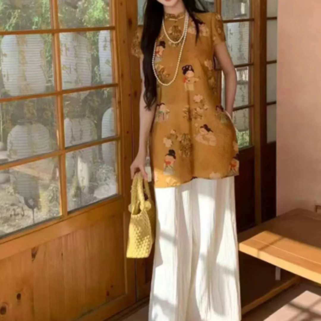 国风印花套装2025年夏季新款