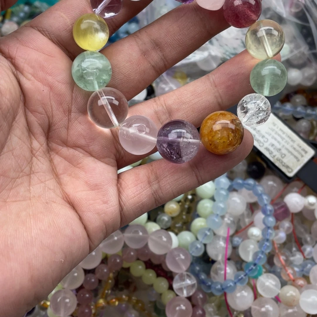 银S925镶嵌手链烟晶婕*