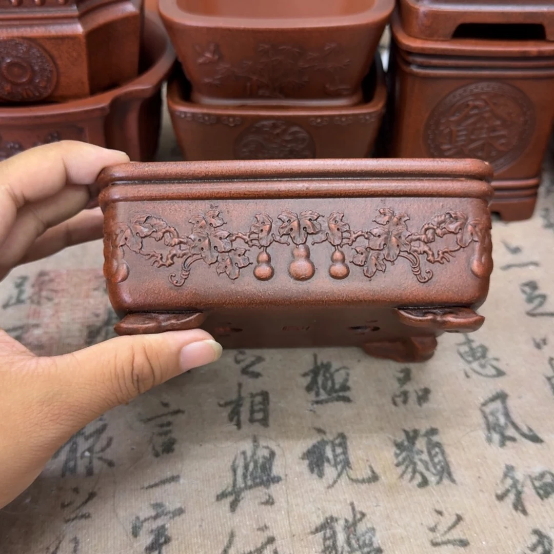 花盆紫砂14x10.5x5内经紫砂花盆