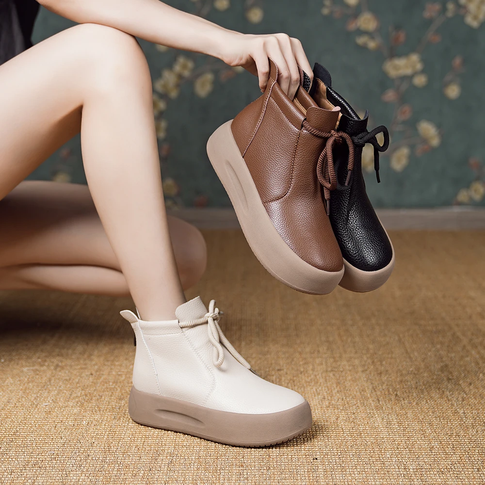 【新品】高帮百搭复古鞋女款2024春夏软底新款网红休闲鞋板鞋 13670