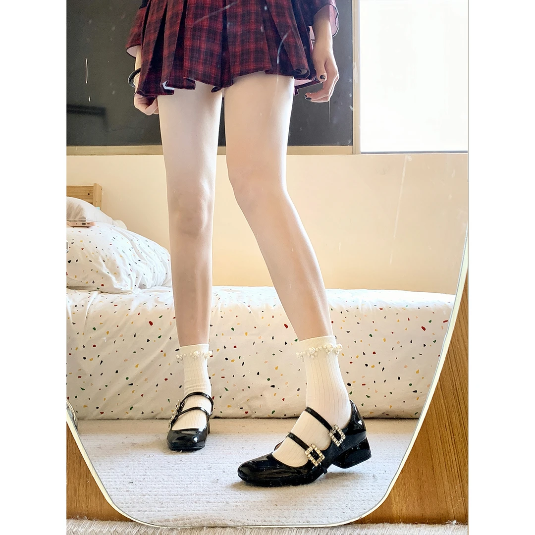 「妙侣」巴黎新贵~粗跟浅口女春季法式气质风圆头高跟鞋单鞋