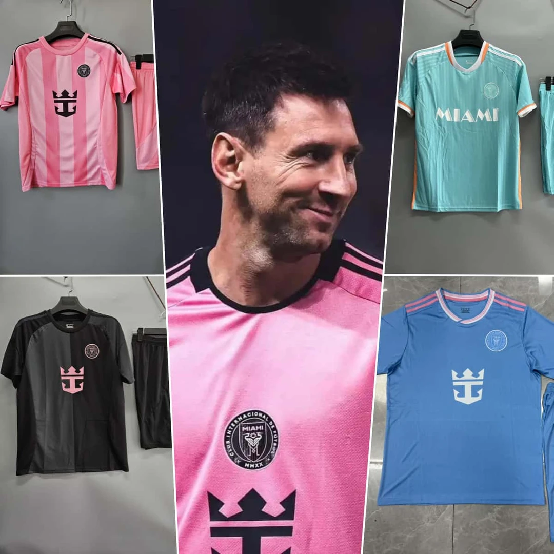 【迈阿密球衣系列】足球服套装速干运动成人儿童梅西团体定制印号