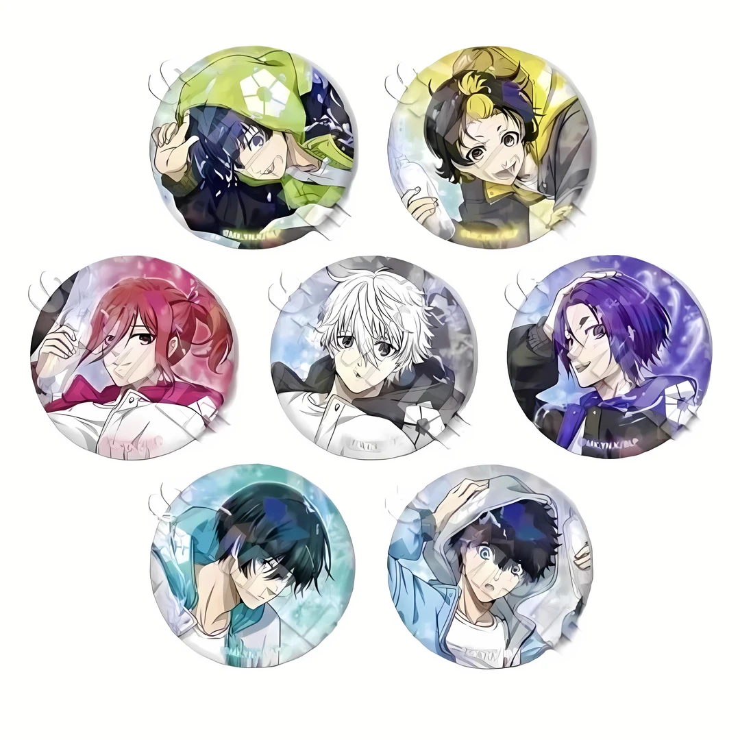 【拆包日谷】《蓝色监狱》夏日玩水 玻璃闪吧唧徽章盲盒