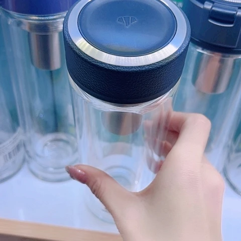 万象玻璃双层V21S，皮纹520毫升