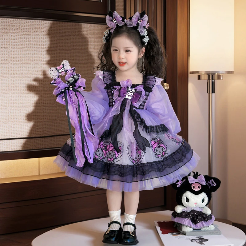 春秋款公主裙万圣节女童3岁长袖连衣裙时髦春装儿童库洛米洛丽塔