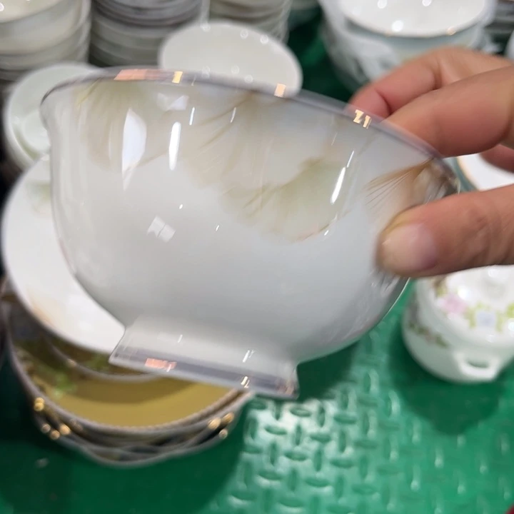 瓷片银杏碗微瑕八个五寸