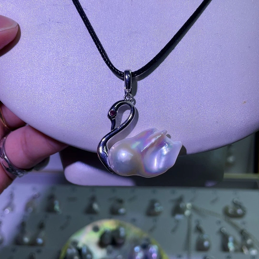 淡水珍珠合金天然淡水珍珠吊坠