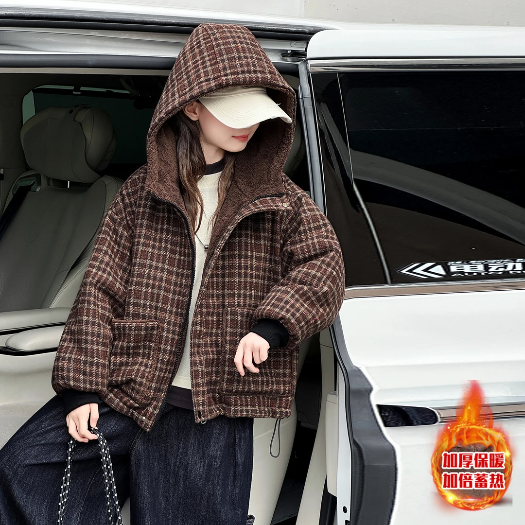 女童加绒加厚外套秋冬款2025新款儿童洋气女大童两面穿冬装上衣