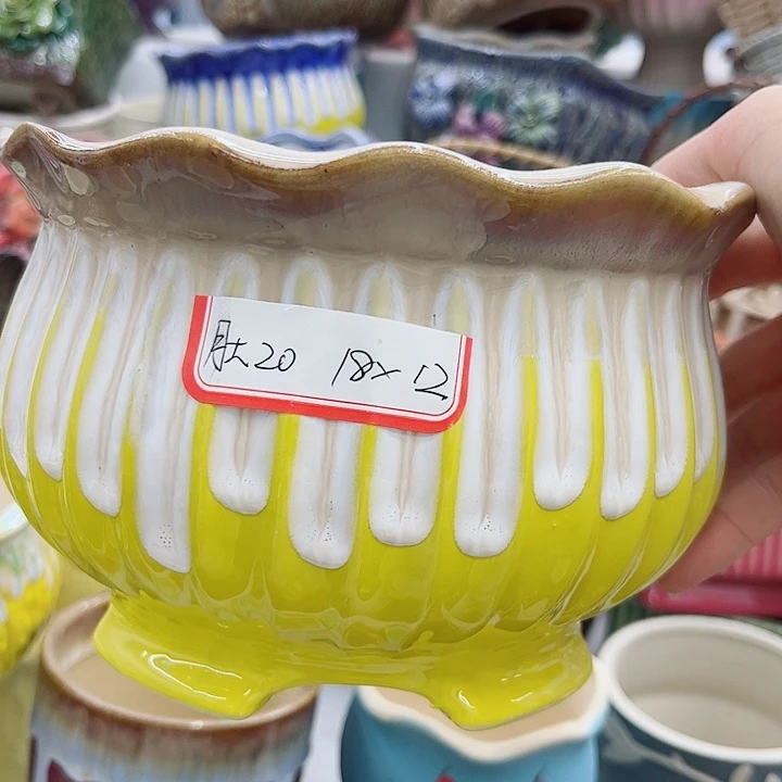 多肉绿植陶瓷花盆9.9包邮，有孔