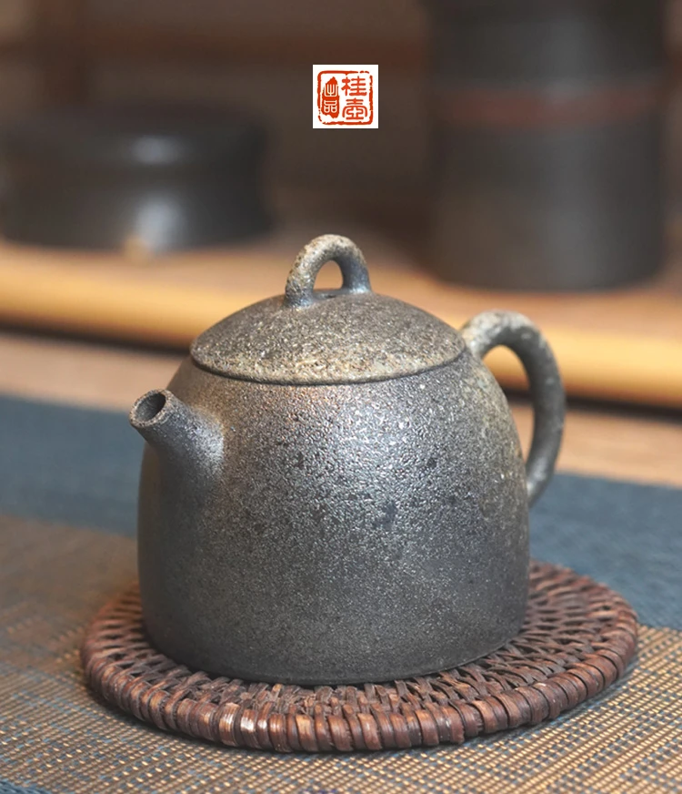 广西南宁红陶柴烧壶小秦权壶小品110毫升