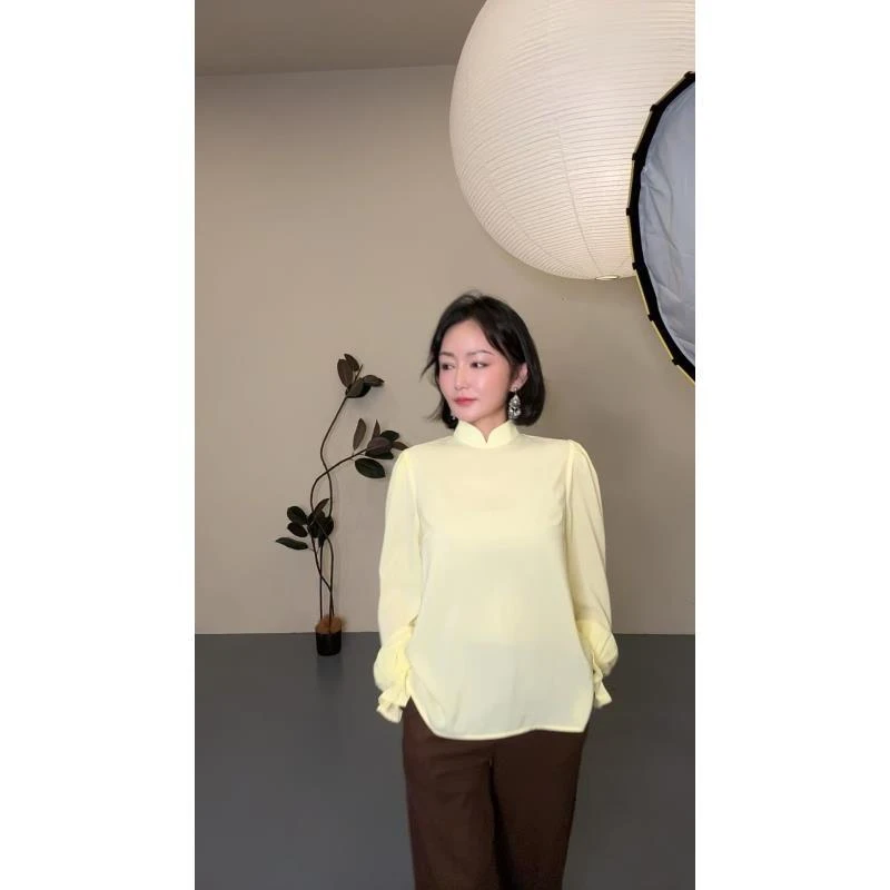 【图雅】蒙式 糖果色 氛围感 鹅黄色 衬衫