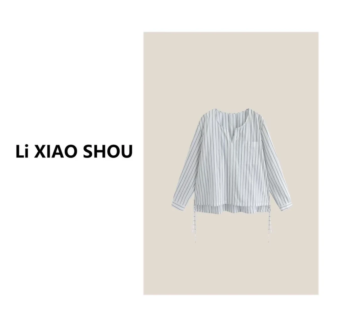 李小瘦大码女装【柏林纪事】宽松百搭休闲设计感气质衬衫女1393D