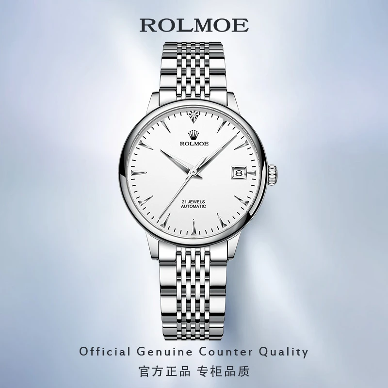 劳力  士专柜同款正品女士全自动机械表防水时尚真钻款ROLMOE女表