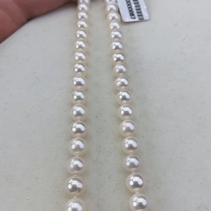 淡水珍珠颈饰银S925镶嵌卡8天女粉高品