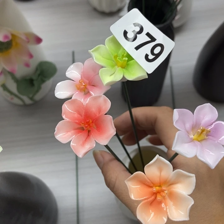 陶瓷手工制作陶瓷花5朵樱花