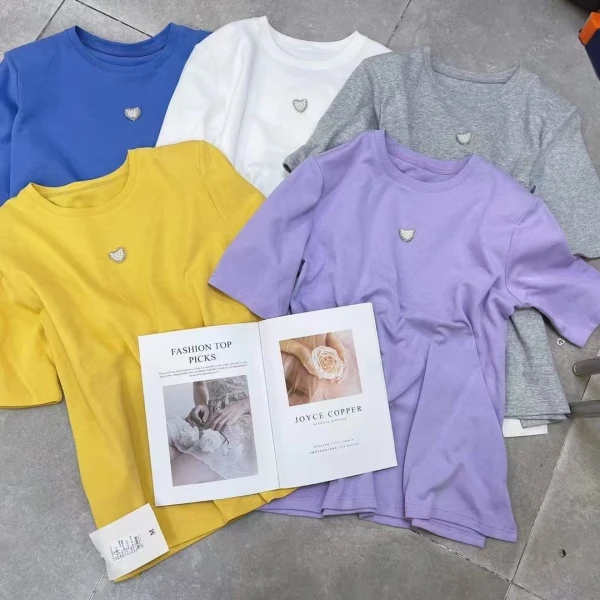 夏季上新~时尚重磅爱心设计款短袖 S1881