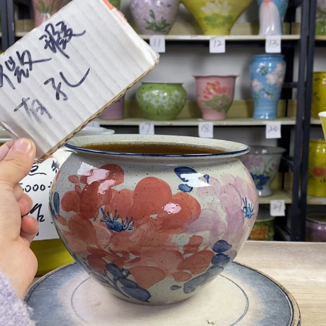 景德镇手工手绘陶瓷花盆