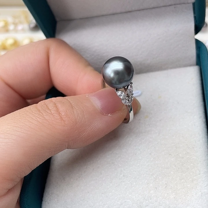 海水珍珠戒指银S925镶嵌