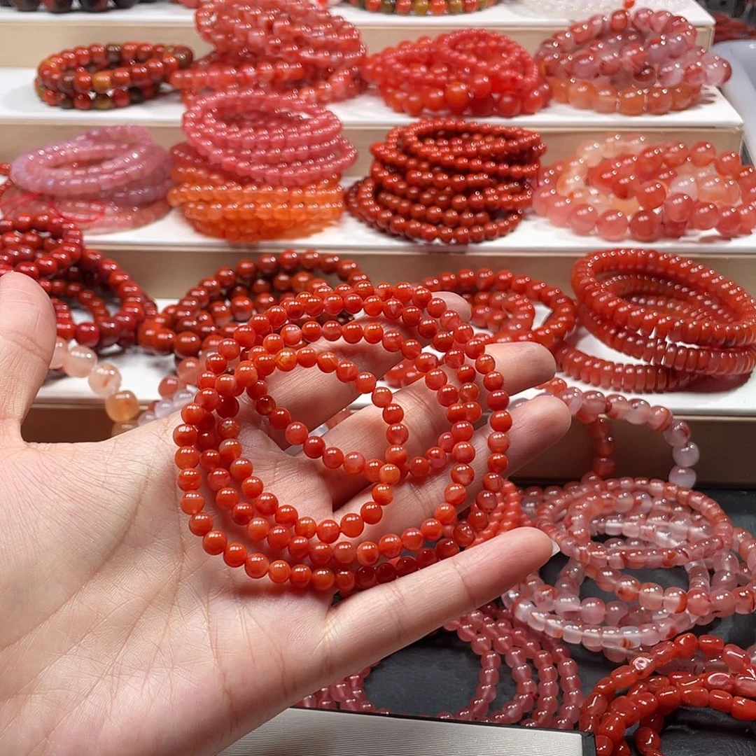 南红玛瑙未镶嵌手链