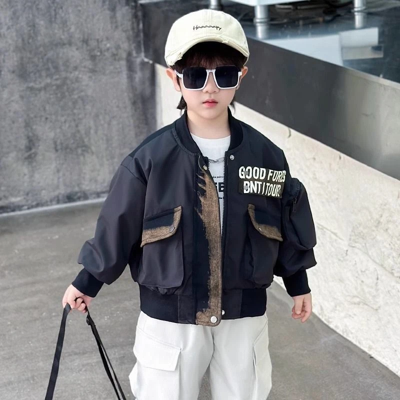 男童春季外套新款儿童春装帅气时髦开春上衣小男孩痞帅夹克春秋款