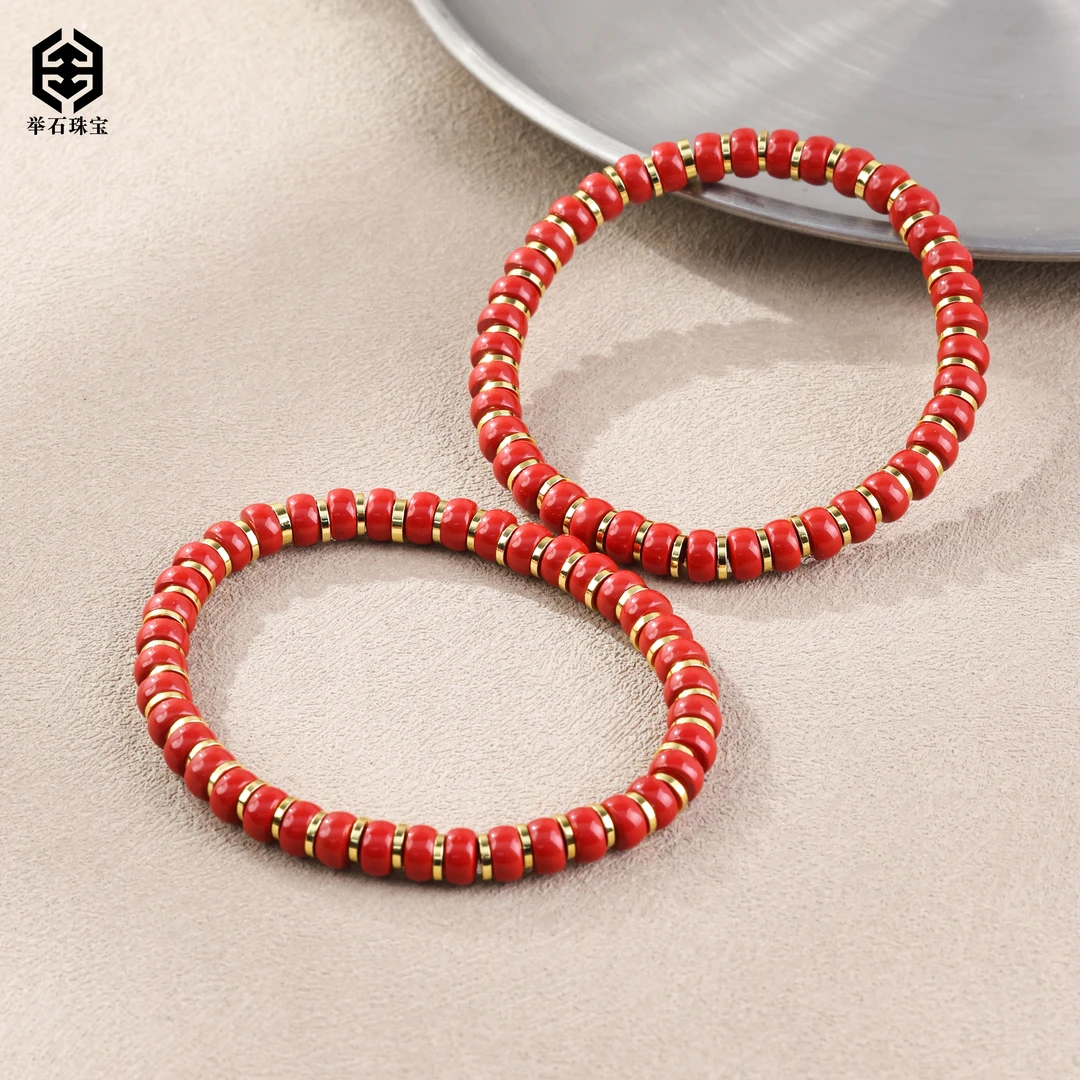 含辰砂工艺品【举石珠宝】T0309-661-59朱砂手串(一件/多样性发）u